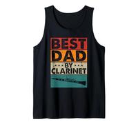 Vintage Retro Best Dad By Clarinet Funny Instrumentalist Tank Top