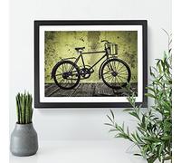 Vintage Retro Bike Bicycle Modern Framed Print | A3 Black Framed Wall Art | Ready to Hang | Retro Vehicle Picture | Living Room Bedroom Lounge Office