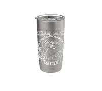 Vintage Retro Biker Lives Matter Motorcycle Quote with Chain Stainless Steel Insulated Tumbler