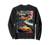 Vintage Retro Car Highway California West Coast Traveler LA Sweatshirt