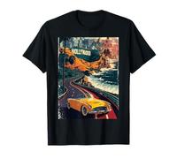 Vintage Retro Car Highway California West Coast Traveler LA T-Shirt