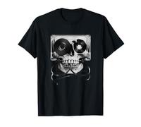 Vintage retro Cassette Tape Skull and Crossbones T-Shirt