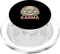 Vintage Retro Cat Music For Teens Girls Kids Women Men Karma PopSockets PopGrip for MagSafe