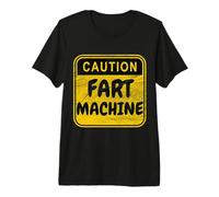 Vintage Retro Caution: Fart Machine - Funny Warning Sign Premium T-Shirt