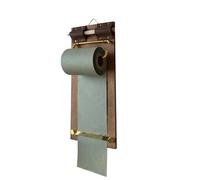 Vintage Retro Clipboard Hanging Memo Board, Refillable Kraft Paper Roll with Cutter, Includes Wooden Pen for Retro Office, Kitchen & Home Decor