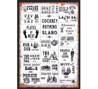 VINTAGE RETRO COCKNEY WORDS RHYMING SLANG FUN QUOTE PUB SHED MAN CAVE METAL SIGN (Aluminium A3 (400x290mm) Approx)