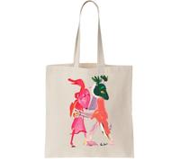 Vintage Retro Counter Culture Captain Beefheart Shiny Beast designed and sol Canvas Tote Bag - Reusable Cotton Shopping Bag, Natural