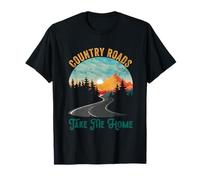 Vintage Retro Country Roads Take Me My Home T-Shirt