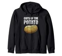 Vintage Retro Cuts Of the Potato Funny Hilarious Vegan Zip Hoodie