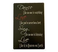 Vintage Retro Dance Like No One Is Watching Metal Tin Sign/Plaque for Kitchen Lounge Garden Garage Pub Wall/Door (30 x 20 cm) 023 - UK Company