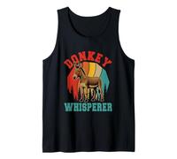 Vintage Retro Donkey Funny Whisperer Lover Farmer Rancher Tank Top