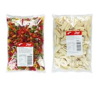 Vintage Retro Dual Pack: Bulk Bags of Classic Nostalgic Treats - Jelly Beans 3kg and Bumper Candy Bananas 2kg - 2,9