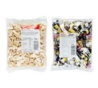 Vintage Retro Dual Pack: Bulk Bags of Classic Nostalgic Treats - Milk Bottles 2kg and Liquorice Allsorts 3kg - 11,14