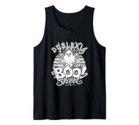 Vintage Retro Dyslexia is Boo Sheet Halloween Silver Ribbon Tank Top