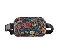 Vintage Retro Floral Trendy Waist Pack Crossbody Bag for small business people Multifunction with Adjustable Strap for Travel Vacation Running bolsa para hombre de cintura, Vintage retro Flowers,