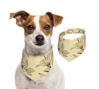 Vintage Retro Flowers Floral Pattern,Dog Bandanas Cotton Pet Scarf Adjustable Bibs for Pet,S