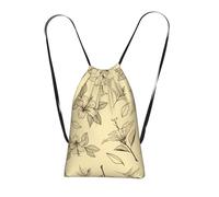 Vintage Retro Flowers Floral Pattern, Drawstring Sackpack Unisex String Bag Sport Gym Bag Casual Daypack Foldable Drawstring Backpack