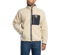 Vintage Retro Full Zip Fleece Jacket Oatmeal Beige M