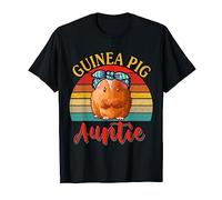 Vintage Retro Guinea Pig Auntie Cute Guinea Pig Bow Tie T-Shirt