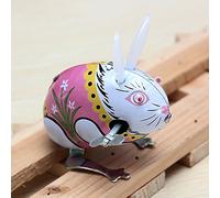 Vintage Retro Hopping Jumping Bunny Rabbit Clockwork Tin Toys