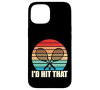 vintage retro i'd hit that tennis racket sport ball design Case for iPhone 15