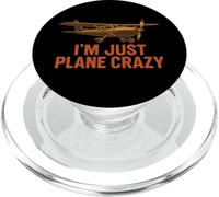Vintage Retro I'm Just Plane Crazy Funny Airplane Pilot PopSockets PopGrip for MagSafe