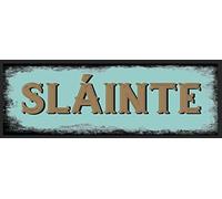 Vintage Retro Irish Slainte Cheers Stout Beer Man Cave Pub Shed Metal Wall Sign Plaque (Aluminium Small (280x90mm) Approx)