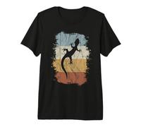 Vintage Retro Leopard Gecko Silhouette Lizard Premium T-Shirt