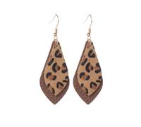 Vintage Retro Leopard Print Genuine Leather Stud Earrings 1 Pair | Brown Finish, Ear Jewellery for Home or Birthday Wear, Elegant Noble Glow for Women and Moms