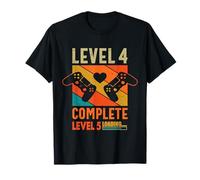 Vintage Retro Level 4th Complete 4 Years Wedding Anniversary T-Shirt