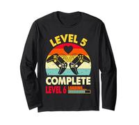 Vintage Retro Level 5 Complete Funny 5th Wedding Anniversary Long Sleeve T-Shirt