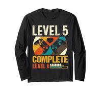 Vintage Retro Level 5 Complete Funny 5th Wedding Anniversary Long Sleeve T-Shirt