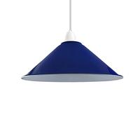 Vintage Retro Light Shade, Metal Cone Lampshade, Easy Fit Industrial 22cm Lamp Shade, 4cm E27 Pendant Hole for Kitchen, Living Room, Hallway (Navy Blue)