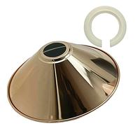 Vintage Retro Light Shade, Metal Cone Lampshade, Easy Fit Industrial 22cm Lamp Shade, 4cm E27 Pendant Hole for Kitchen, Living Room, Hallway (French Gold)