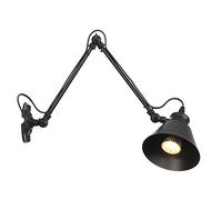 Vintage Retro Long Arm Spotlight,Swing Arm Spot Light,Industrial Black Metal Flush Mount Wall Sconce Light Antique Iron Wrought Hanging Lighting Fixture E27 LED Iuminaire for Living Bedroom,20 * 20CM
