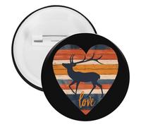 Vintage Retro Love Antelope Brooch Pins Personalized Tinplate Badges Cute Lapel Pin Party Decorations 20PCS