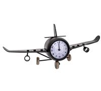 Vintage Retro Metal Plane Aeroplane Mantel Desk Table Clock