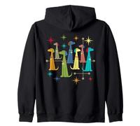 Vintage Retro Mid-Century Modern Pointer Dogs Zip Hoodie