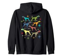 Vintage Retro Mid-Century Modern Style Pointer Dogs Zip Hoodie