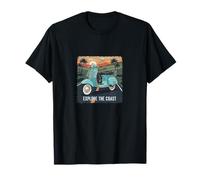 Vintage Retro Moped Italian Scooter Open Road Coast Touring T-Shirt