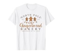 Vintage Retro North Pole Gingerbread Bakery Merry Christmas T-Shirt