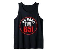 Vintage Retro Oh Crap, I'm 65! Funny Humor Birthday Tank Top