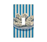 Vintage Retro Oysters On A Plate Kitchen Light Switch Cover Decorative Single Toggle 1 Gang Wall Plate for Kitchen Farmhouse Bedroom Bathroom Art Decor