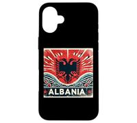 Vintage Retro Patriotic Albanian Banner Flag Albania Fan Case for iPhone 16 Plus