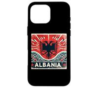 Vintage Retro Patriotic Albanian Banner Flag Albania Fan Case for iPhone 16 Pro Max