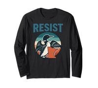 Vintage Retro Resist Minnesota Common Loon Bird Long Sleeve T-Shirt
