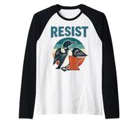 Vintage Retro Resist Minnesota Common Loon Bird Raglan Baseball Tee