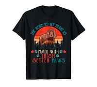 Vintage Retro Road To Heart Is Paved With Irish Setter Paws T-Shirt