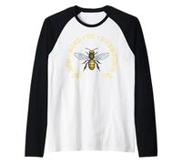 Vintage Retro Save The Bees Honeybee Bee Kind to Everyone Raglan Baseball Tee