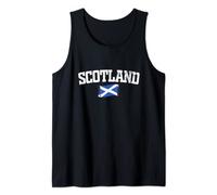 Vintage Retro Scotland Big Text Distressed Flag Design Tank Top